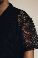 Load image into Gallery viewer, Rose Lace Black Button Shirt