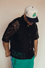 Load image into Gallery viewer, Rose Lace Black Button Shirt