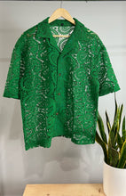Load image into Gallery viewer, Paisley Lace Green Button Shirt