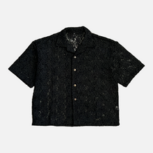 Load image into Gallery viewer, Rose Lace Black Button Shirt