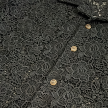 Load image into Gallery viewer, Rose Lace Black Button Shirt
